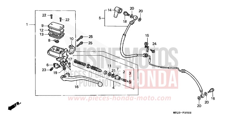 CLUTCH MASTER CYLINDER for CBR1000F PASSION RED (R109B) from 1991