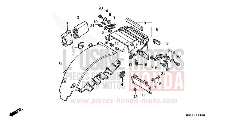 REAR FENDER for CBR1000F BLACK (NH1E) from 1992