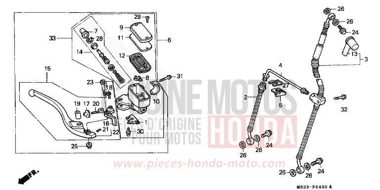 FR. BRAKE MASTER CYLINDER for CBR1000F BLACK (NH1I) from 1992