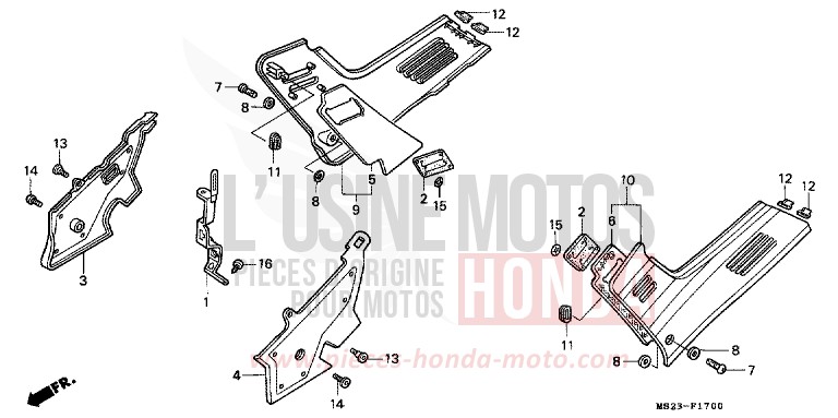 SIDE COVER for CBR1000F BLACK (NH1I) from 1992