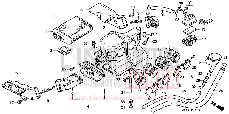 AIR CLEANER for CBR1000F BLACK (NH1I) from 1992