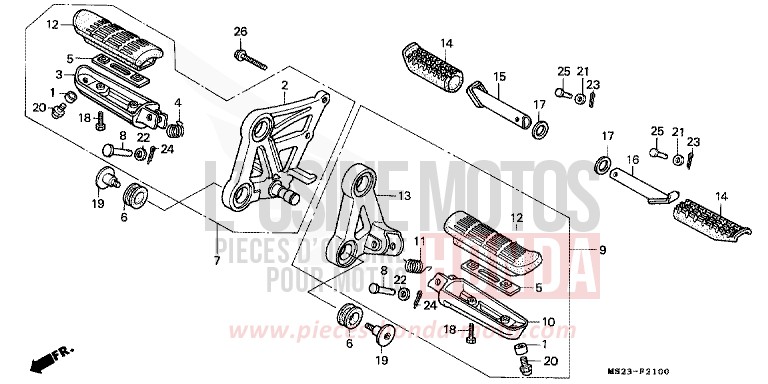 PEDANA per CBR1000F BLACK (NH1I) del 1992