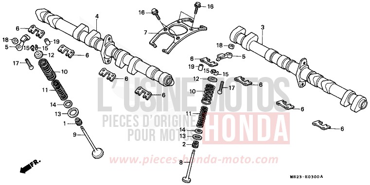 CAMSHAFT/VALVE for CBR1000F PASSION RED (R109A) from 1992