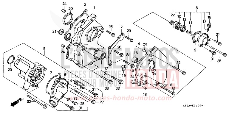 WATER PUMP for CBR1000F PASSION RED (R109A) from 1992