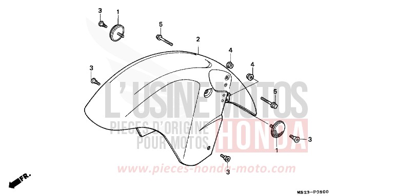 FRONT FENDER for CBR1000F PEARL CRYSTAL WHITE (NH193K) from 1992