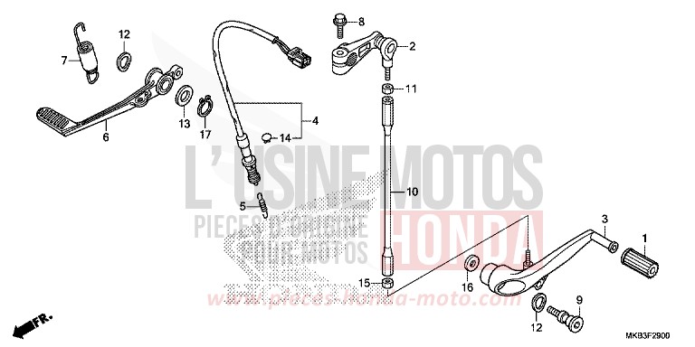PEDAL for CBR1000 GRAPHITE BLACK (NHB01) from 2015