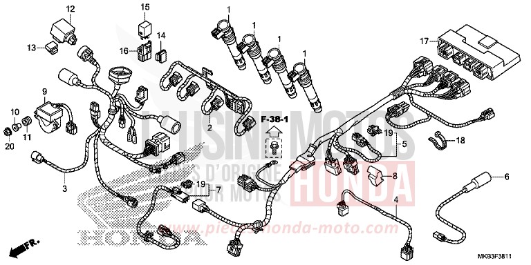 SUB HARNESS (CBR1000RA/SA) for CBR1000 GRAPHITE BLACK (NHB01) from 2015