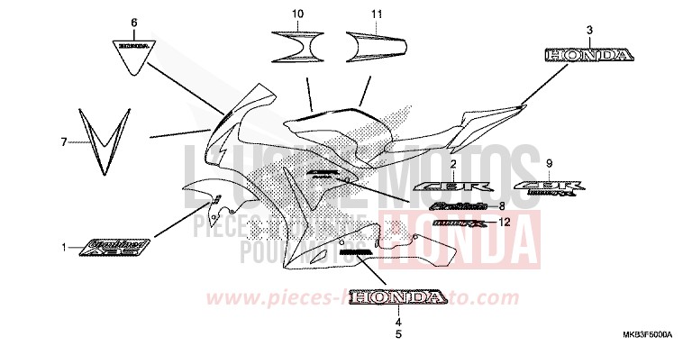 STRIPE/MARK (1) for CBR1000 GRAPHITE BLACK (NHB01) from 2015