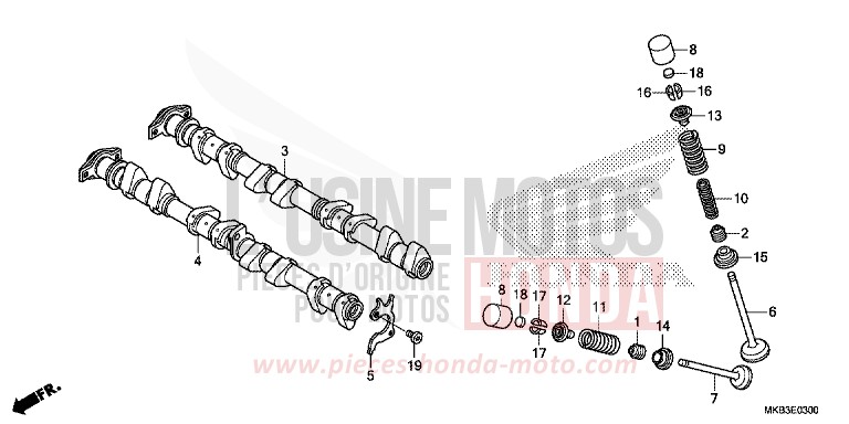 CAMSHAFT/VALVE for CBR1000 GRAPHITE BLACK (NHB01) from 2015