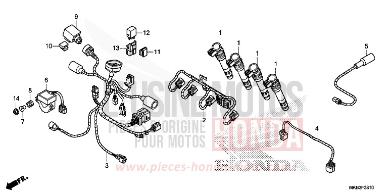 SUB HARNESS (CBR1000RR/S) for CBR1000 GRAPHITE BLACK (NHB01) from 2015