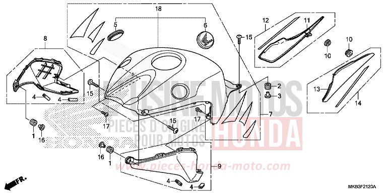 PARASPRUZZI SUPERIORE per CBR1000SP ROSS WHITE (NH196K) del 2015