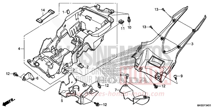 REAR FENDER (CBR1000RA/SA) for CBR1000SP ROSS WHITE (NH196K) from 2016