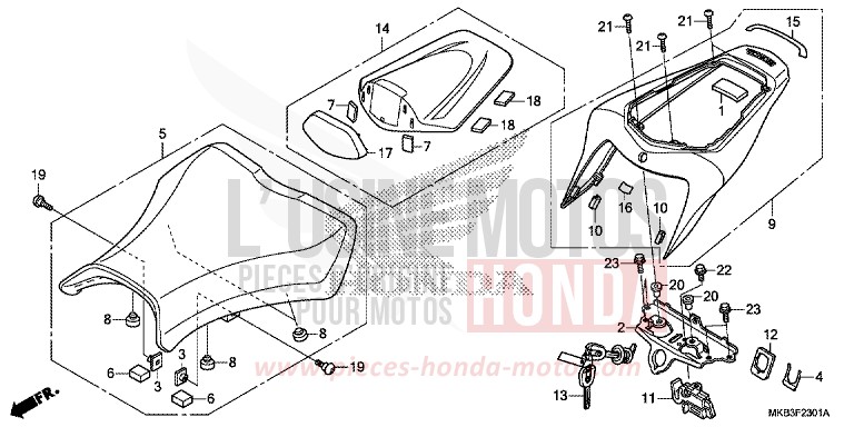 SEAT (CBR1000S/SA) for CBR1000SP ROSS WHITE (NH196K) from 2015