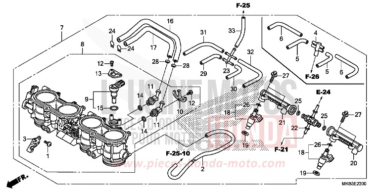 THROTTLE BODY for CBR1000SP ROSS WHITE (NH196K) from 2016