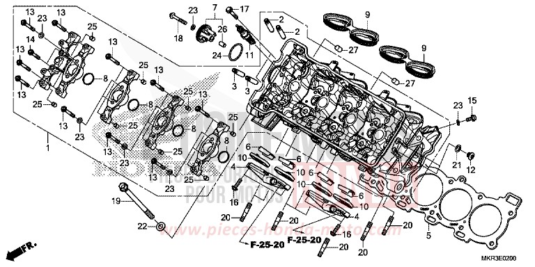 CYLINDER HEAD for CBR1000SP GRAND PRIX RED (R380) from 2020