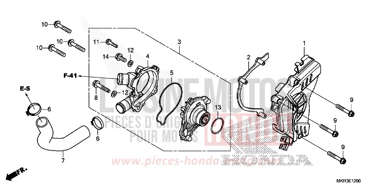 WATER PUMP for CBR1000SP GRAND PRIX RED (R380) from 2020