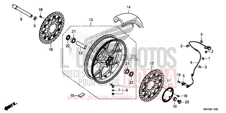 FRONT WHEEL for CBR1000SP GRAND PRIX RED (R380) from 2020