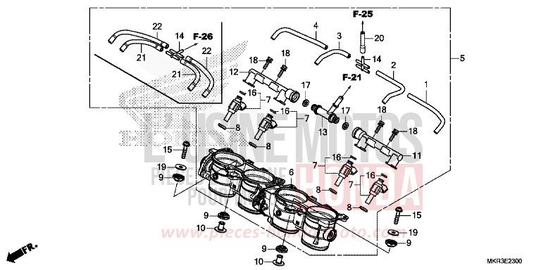 THROTTLE BODY for CBR1000SP GRAND PRIX RED (R380) from 2022