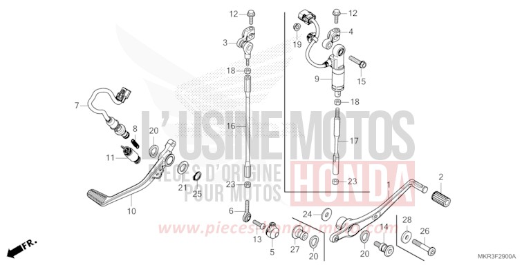 PEDALE per CBR1000SP GRAND PRIX RED (R380) del 2022