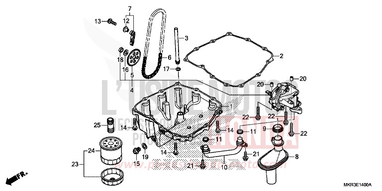OIL PAN/OIL PUMP for CBR1000SP MAT PEARL MORION BLACK (NHC33) from 2022