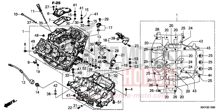 CRANKCASE for CBR1000SP MAT PEARL MORION BLACK (NHC33) from 2022