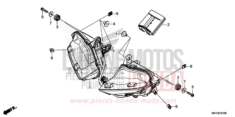 HEADLIGHT for CBR1000SP MAT PEARL MORION BLACK (NHC33) from 2022