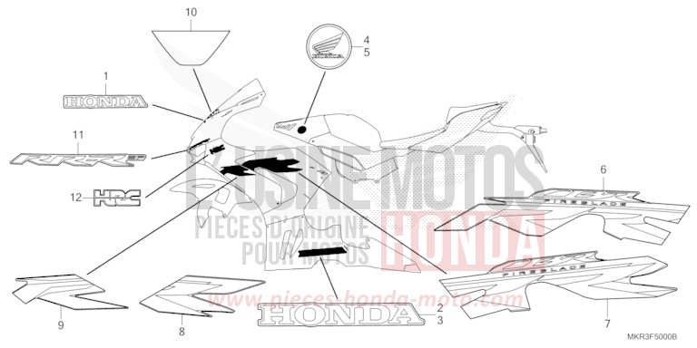MARK/STRIPE (1) for CBR1000SP MAT PEARL MORION BLACK (NHC33) from 2022