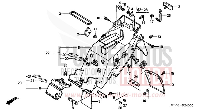 REAR FENDER for FireStorm PEARL FLASH YELLOW (Y163) from 2002
