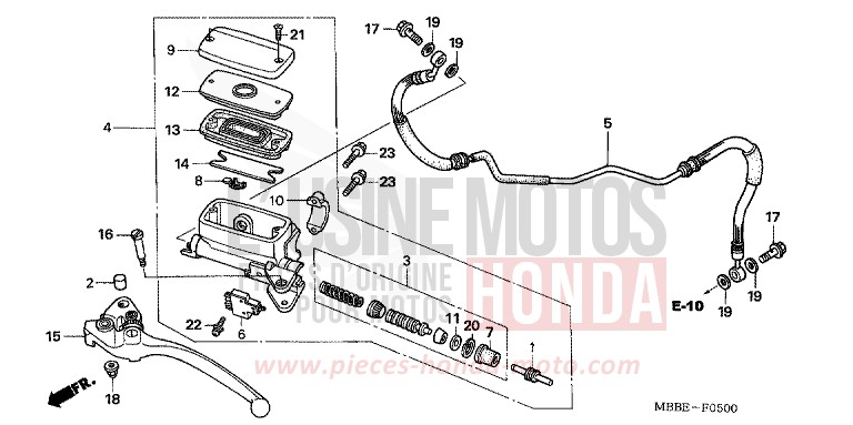 CLUTCH MASTER CYLINDER for FireStorm ITALIAN RED (R157) from 2005
