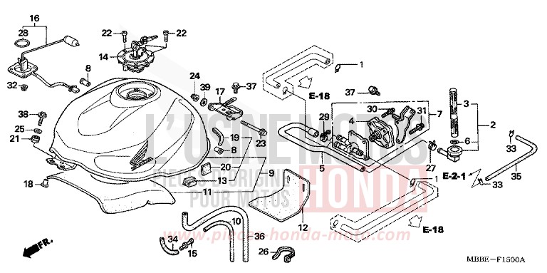 FUEL TANK for FireStorm ITALIAN RED (R157) from 2005