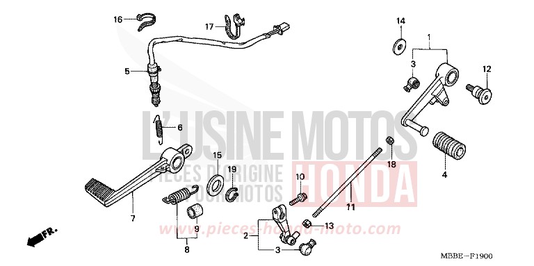 PEDAL for FireStorm ITALIAN RED (R157) from 2005