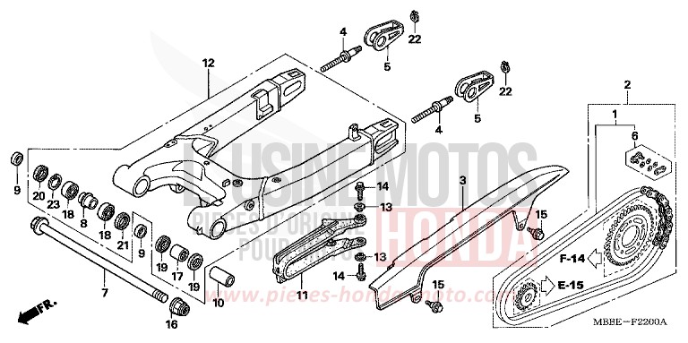 SWINGARM for FireStorm ITALIAN RED (R157) from 2005