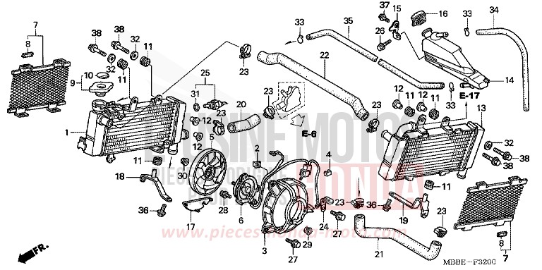RADIATOR for FireStorm ITALIAN RED (R157) from 2005