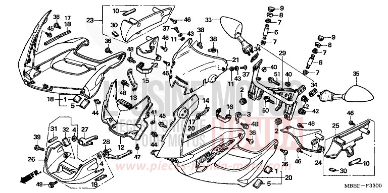 COWL for FireStorm ITALIAN RED (R157) from 2005