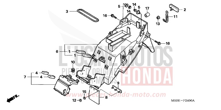 REAR FENDER for FireStorm MAT GUNPOWDER BLACK METALLIC (NH436) from 2005