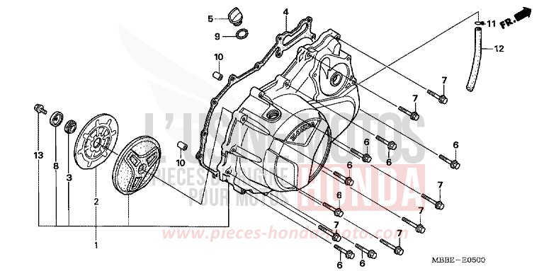 RIGHT CRANKCASE COVER for FireStorm GRAPHITE BLACK (NHB01) from 2006