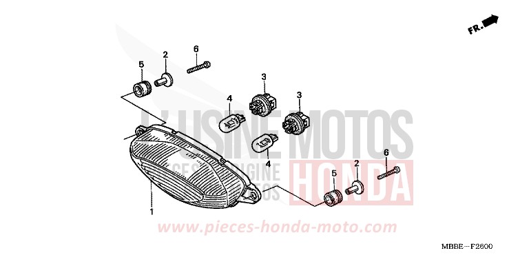 TAILLIGHT for FireStorm GRAPHITE BLACK (NHB01) from 2006