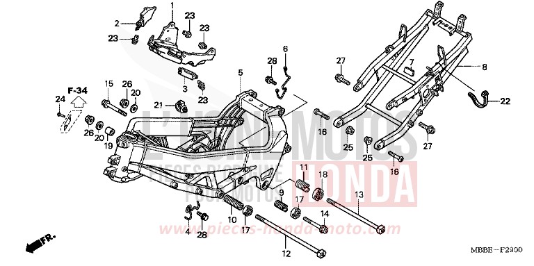 FRAME BODY for FireStorm GRAPHITE BLACK (NHB01) from 2006