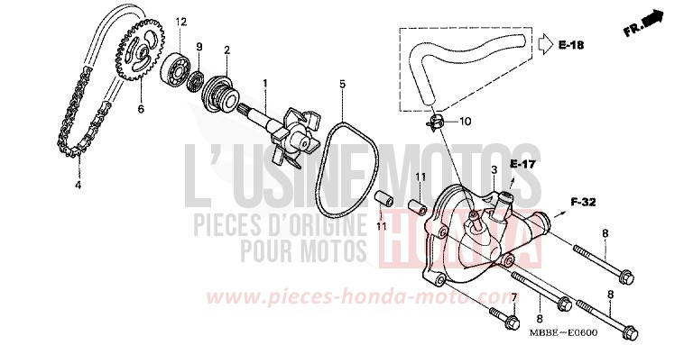 WATER PUMP for FireStorm ITALIAN RED (R157) from 2006