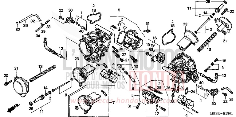 CARBURATORE (PARTI COMPONENTI) per FireStorm ITALIAN RED (R157) del 2006