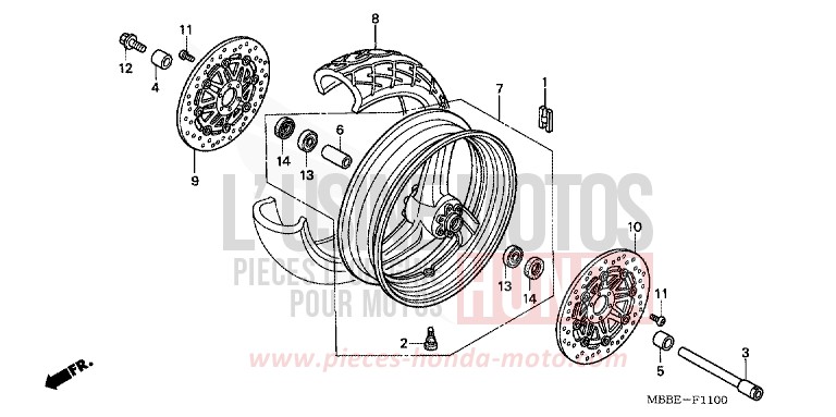 FRONT WHEEL for FireStorm ITALIAN RED (R157) from 2006