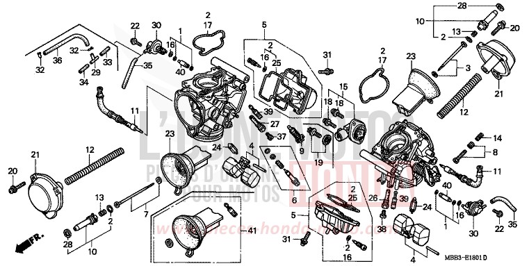 CARBURETOR (COMPONENT PARTS) for FireStorm PEARL SHINING YELLOW (Y124) from 1997