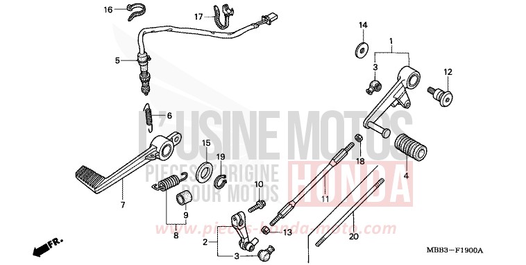 PEDAL for FireStorm BOON SILVER METALLIC (NH373) from 1998