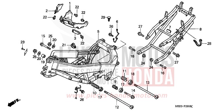 FRAME BODY for FireStorm MUTE BLACK METALLIC (NH359) from 1998