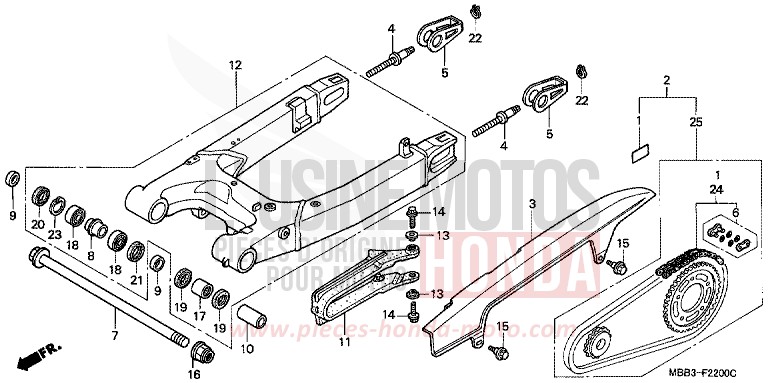 SWINGARM for FireStorm MUTE BLACK METALLIC (NH359) from 1999