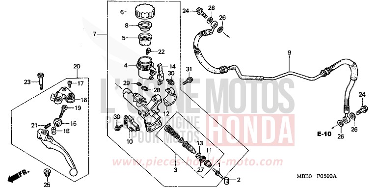 CLUTCH MASTER CYLINDER for FireStorm JEREZ BLUE METALLIC (B154) from 2000