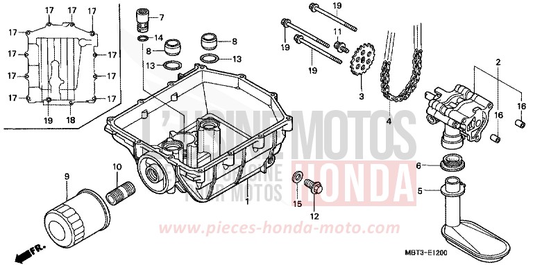 OIL PUMP for Varadero CANDY GLORY RED-U (R101) from 2001