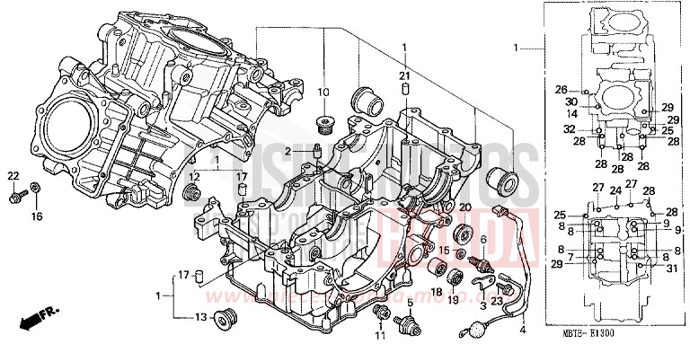 CRANKCASE for Varadero MOODY BLUE METALLIC (PB296) from 2001