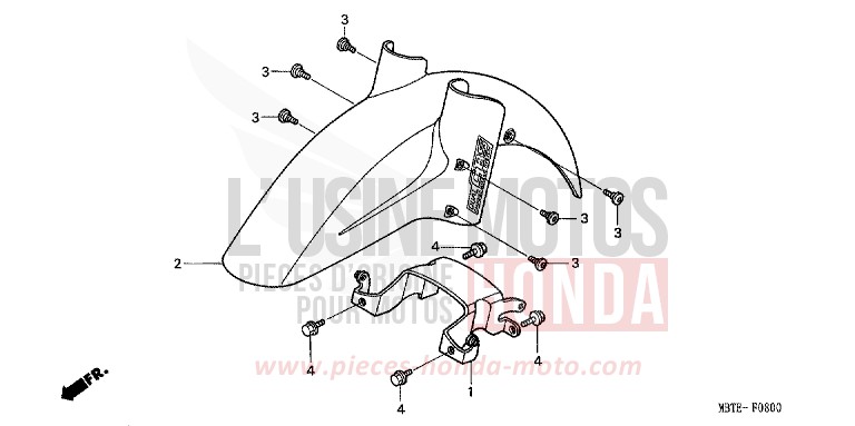 FRONT FENDER for Varadero MOODY BLUE METALLIC (PB296) from 2001