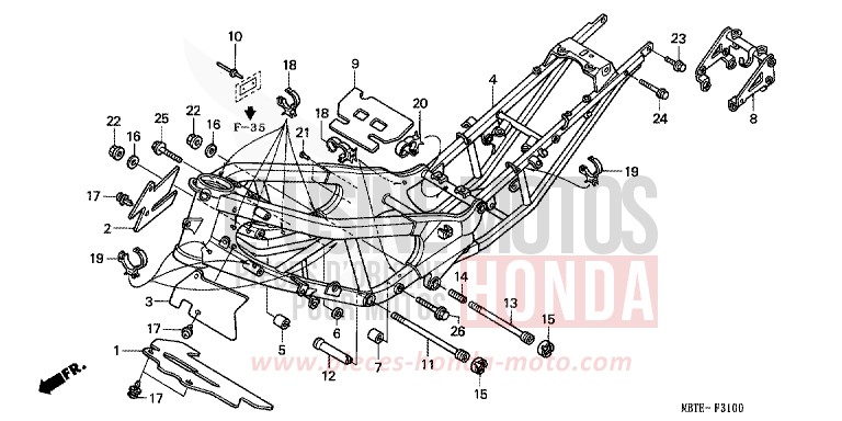 FRAME BODY for Varadero MOODY BLUE METALLIC (PB296) from 2001